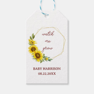 Beobachten Sie, wie ich Sonnenblumen-Baby-Dusche r Geschenkanhänger