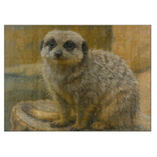 Beobachtende Stille - Realistisches Meerkat-Portra Schneidebrett