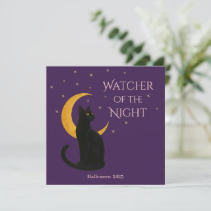 Beobachter der Nacht - Halloween-Black Cat Card