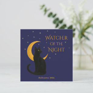 Beobachter der Nacht - Halloween-Black Cat Card