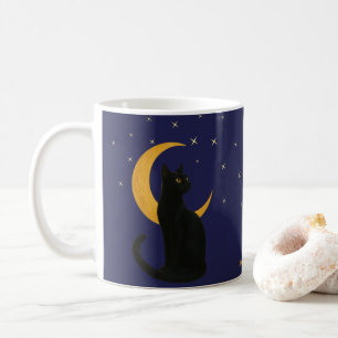 Beobachter der Nacht - Halloween-Black Cat Card Kaffeetasse
