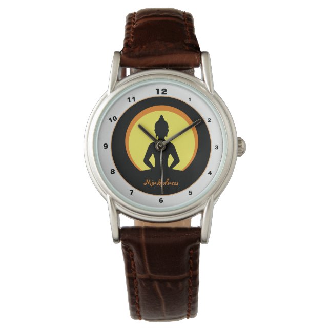 Beobachtung und Meditation (Buddha) Armbanduhr (Vorderseite)