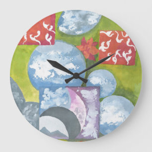 Beobachtung von Folk Art von AnyaC Große Wanduhr