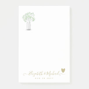 BEORGANISIERTER WEDDPLANER Gypsophila Goldenes Her Post-it Klebezettel