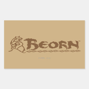 BEORN™ Bear Name Rechteckiger Aufkleber