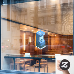 Bequemer Store ATM Inside Business Front Fensteraufkleber