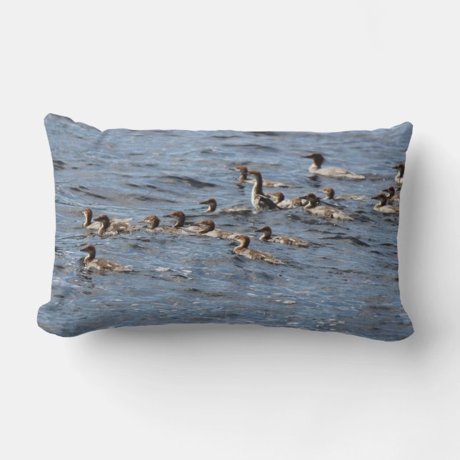 Bequemes Kissen "Loons in dem See " (Vorderseite)