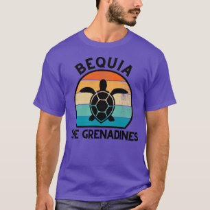 Bequia Die Grenadinen Retro Sonnenuntergang mit Sc T-Shirt