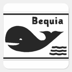 Bequia Flag Quadratischer Aufkleber