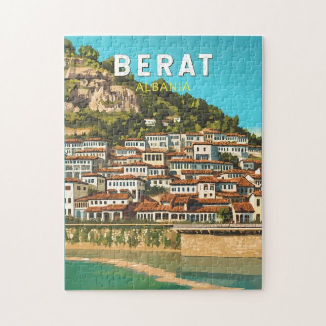 Berat Albanien Reisen Art Vintag (Vertikal)