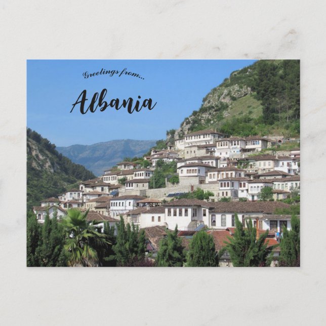 Berat City of a Thousand Windows Albania Postkarte (Vorderseite)