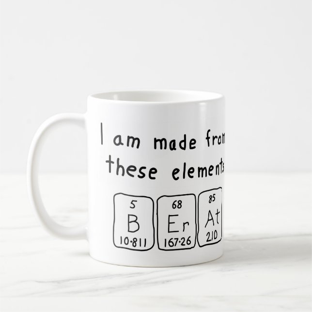 Berat Namen-Tasse periodischer Tabelle Kaffeetasse (Links)