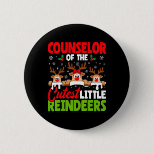 Berater der Niedlichen Rentierfunde Weihnachtsräte Button