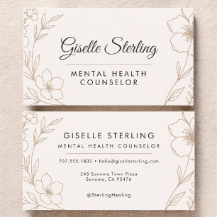 Berater für psychische Gesundheit Botanisch Floral Visitenkarte