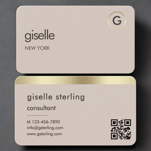 Berater Neutral Gold QR-Code  Visitenkarte (Von Creator hochgeladen)