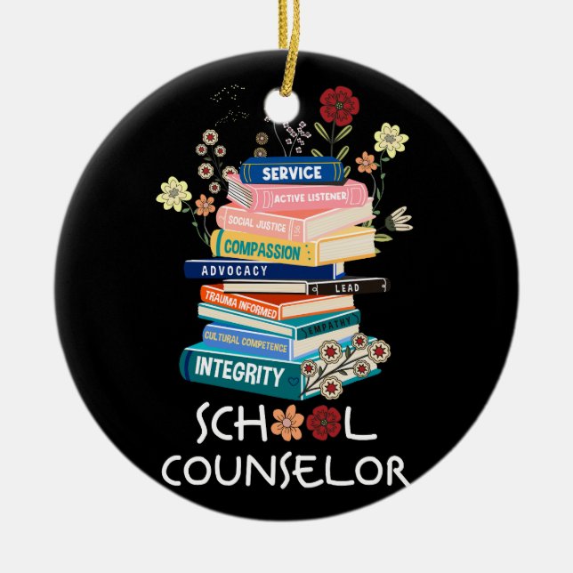 Beraterin der Retro-Schule Mental Health Adv Keramik Ornament (Vorne)