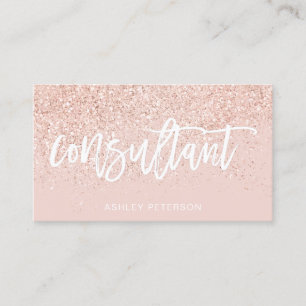 Beratertypographie-Rosen-GoldGlitter erröten Rosa Visitenkarte