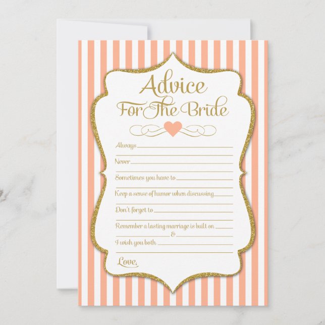 Beratung für das Bride Peach Gold Brautparty Einladung (Vorderseite)