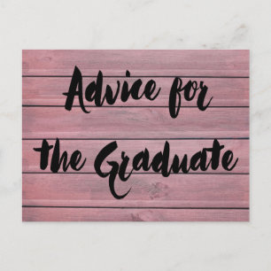 Beratung für das Graduate Modern Rustic Wood Pink Postkarte