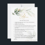 Beratung für die künftige Braut Hinweiskarte<br><div class="desc">Der Ratgeber für die Bride-to-be-Karte zeigt Aquarellbilder von grün und goldgrün Blattwerk mit goldenem Effekt Confetti.</div>