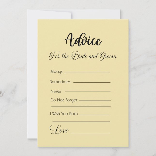 Beratung für die Vanilla von Braut und Baum Einladung (Vorderseite)