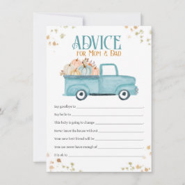 Beratung für Mama & Vater Card, Blue Pumpkin Truck Mitteilungskarte