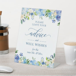 Beratung und Gut wünscht Blue Hydrangea Floral Sockelschild