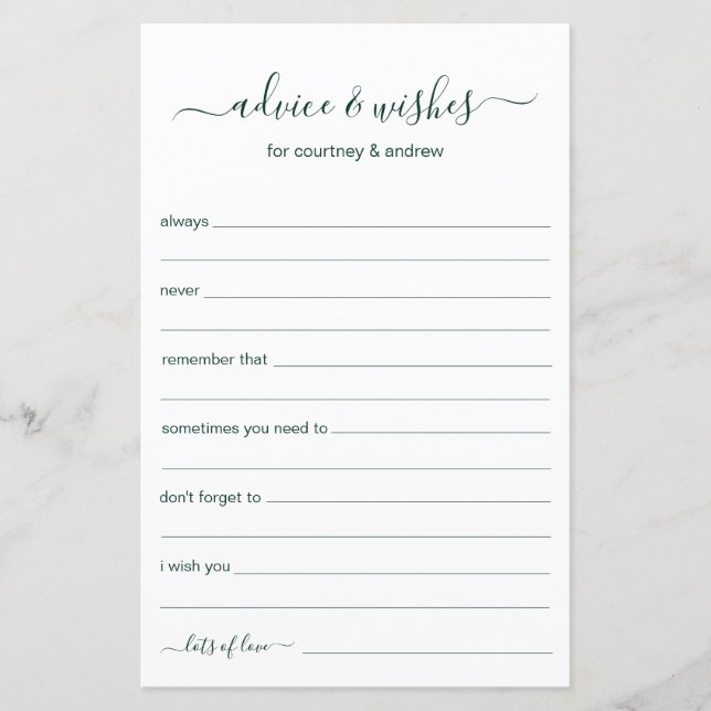 Beratung und Wünsche (Vorderseite)