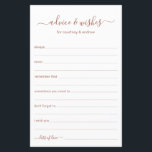 Beratung und Wünsche<br><div class="desc">Diese einfachen, terracotta und weiß, modern, minimalistisch, handschriftlich Skript-Advice & Wishings-Blätter sind perfekt für Brautparty-, Probe- oder Hochzeitsgäste. Die Menschen werden die Liebe haben, die Anweisungen zu bekommen - sie machen es so einfach, liebende Ratschläge und gute Wünsche verlassen. Sie werden noch auf Jahre geschätzt.</div>