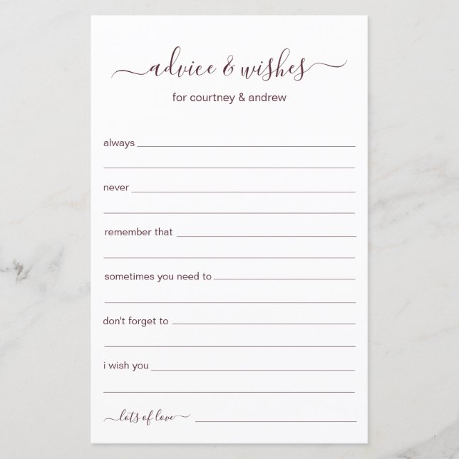 Beratung und Wünsche (Vorderseite)