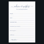 Beratung und Wünsche<br><div class="desc">Diese einfachen, staubigen, blauen und weißen, modernen, minimalistischen, handgeschriebenen Skripte "Advice & Wishings"-Blätter sind ideal für Brautparty-, Probe- oder Hochzeitsgäste. Die Menschen werden die Liebe haben, die Anweisungen zu bekommen - sie machen es so einfach, liebende Ratschläge und gute Wünsche verlassen. Sie werden noch auf Jahre geschätzt.</div>