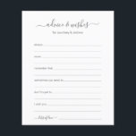 Beratung und Wünsche<br><div class="desc">Diese einfachen, grauen und weißen, modernen, minimalistischen, handgeschriebenen Skripte Advice & Wishings Blätter sind perfekt, um Brautparty, Probe Dinner oder Hochzeitsgäste für das glückliche Paar auszufüllen. Die Menschen werden die Liebe haben, die Anweisungen zu bekommen - sie machen es so einfach, liebende Ratschläge und gute Wünsche verlassen. Sie werden noch...</div>