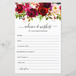 Beratung und Wünsche Burgund-Floral Hochzeit