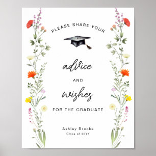 Beratung und Wünsche für die Wildblume des Graduat Poster