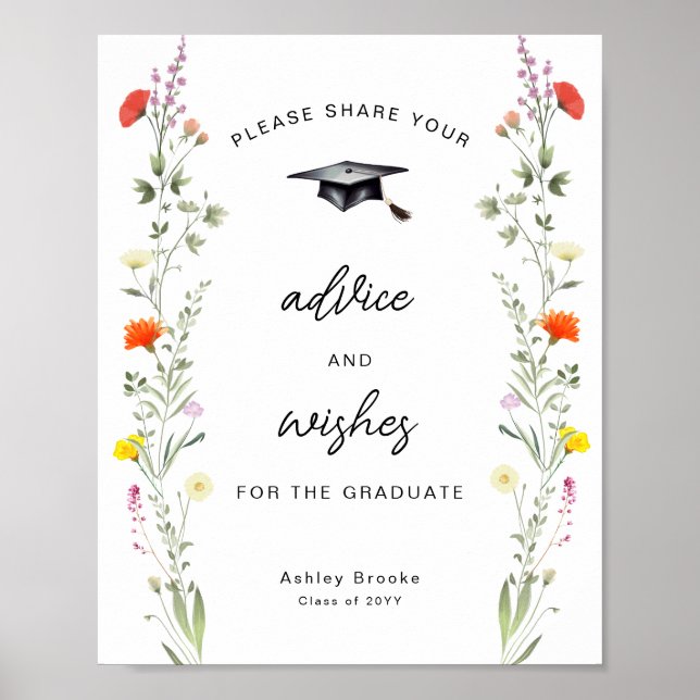 Beratung und Wünsche für die Wildblume des Graduat Poster (Vorne)