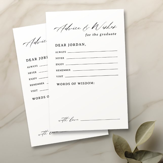 Beratung und Wünsche für moderne kalligraphische A (Modern Calligraphy Graduation advice & wishes)