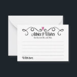 Beratung und Wünsche für neue Mr. Wedding Cards Hinweiskarte<br><div class="desc">Diese stilvollen Advice & Wishings Karten sind die perfekte Ergänzung zu Ihrem Hochzeitsempfang. Es verfügt über einen Wirblen schwarzen Rahmen mit einem lila Pflaumenherz. Der Text im Inneren ist "Ratschläge & Wünsche" in einem lustigen schwarzen Skript-Schriftart und "für den neuen Mr. und Mrs." in einem einfachen schwarzen Schriftart. Die Karte...</div>