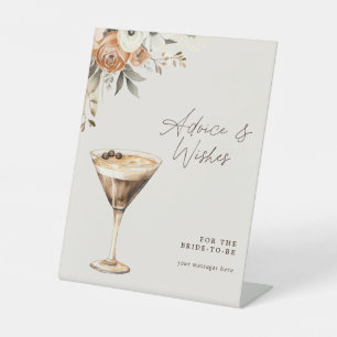 Beratung & Wünsche Espresso Martini Brautparty Sockelschild