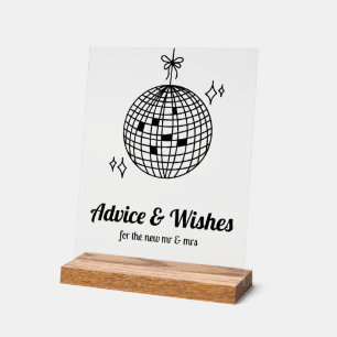 Beratung & Wünsche für den neuen Mr. & Mrs. Weddin Acrylschild