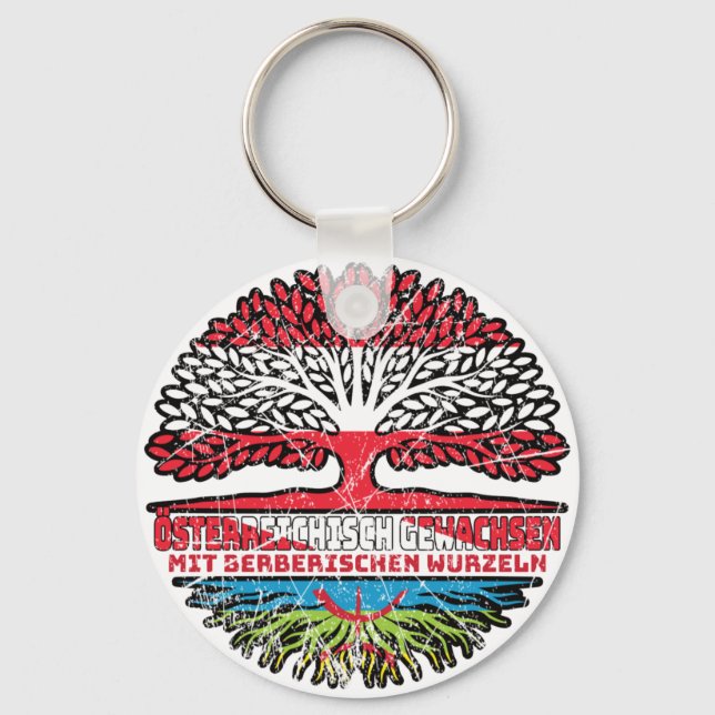 Berber Berberisch Österreichisch Österreich Baum Schlüsselanhänger (Vorderseite)