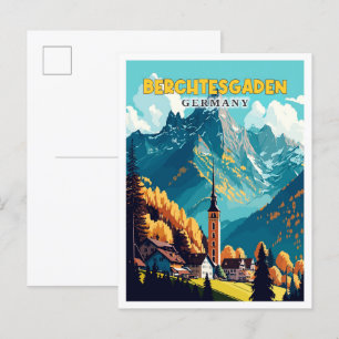 Berchtesgaden Deutschland vintage Reiseillustratio Postkarte