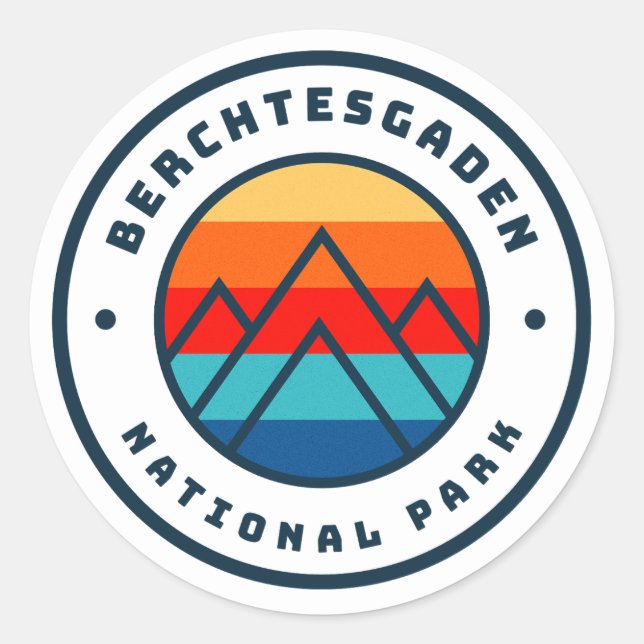 Berchtesgaden Nationalpark Deutschland Minimalisti Runder Aufkleber (Vorderseite)