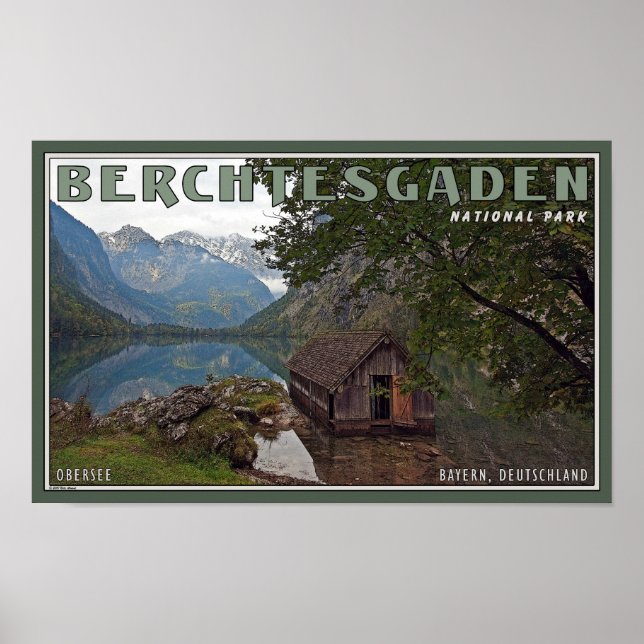 Berchtesgaden - Obersee Boathouse Poster (Vorne)