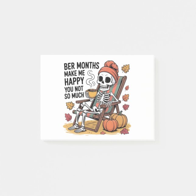 Bere Monate machen mich glücklich, nicht so viel W Post-it Klebezettel (Vorderseite)