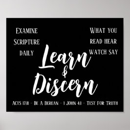 Berean Search Scripture Black Poster