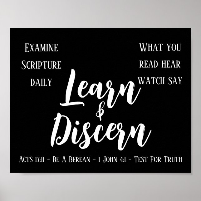 Berean Search Scripture Black Poster (Vorne)