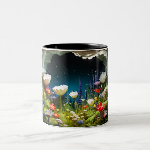 Bereich 3D der Wildblumen Zweifarbige Tasse