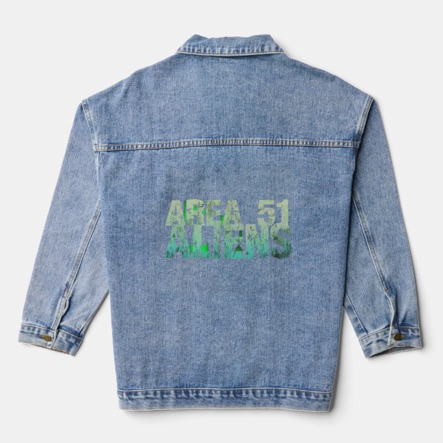 Bereich 51 Außerirdischen bis Shirt Jeansjacke (Rückseite)