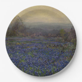 Bereich Bluebonnet-Blume (Landschaft des ländliche Pappteller