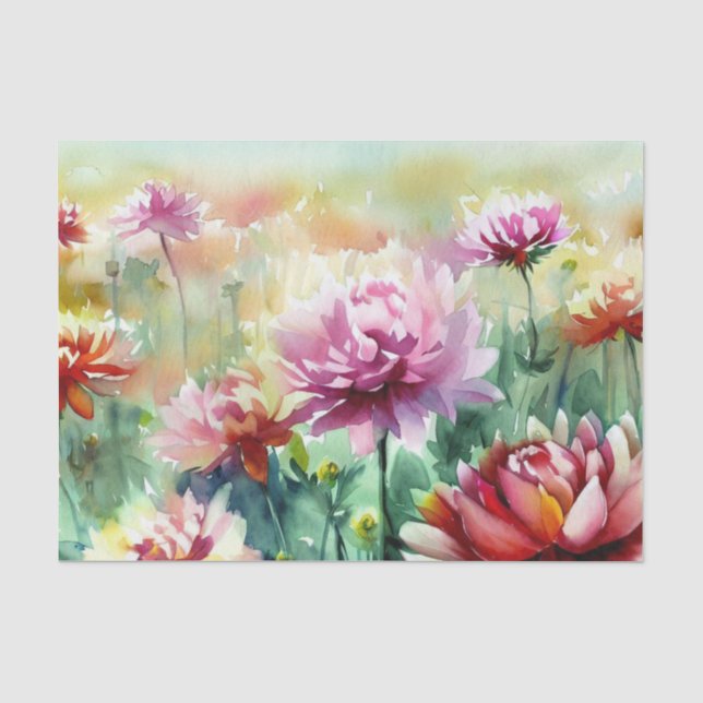 Bereich Blume-Dahlia (B) Wasserfarbe Seidenpapier (Vorderseite)